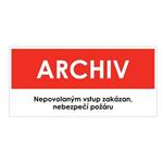 ARCHIV, červená, plast 2 mm 190x90 mm