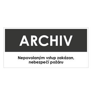 ARCHIV, šedá, plast 1 mm 190x90 mm