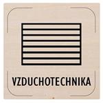 Ceduľka na dvere - Vzduchotechnika - piktogram, drevená tabuľka, 80 x 80 mm