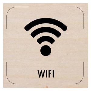 Ceduľka na dvere - Wi-Fi - piktogram, drevená tabuľka, 80 x 80 mm