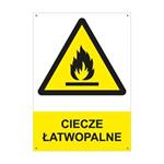 CIECZE ŁATWOPALNE - znak BHP z dziurkami, płyta PVC A4, 2 mm