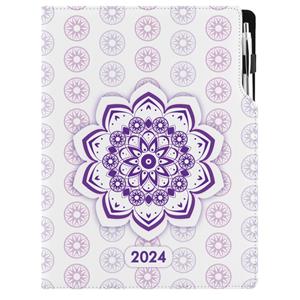 Diár DESIGN denný A4 2024 poľský - Mandala fialový