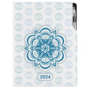 Diár DESIGN denný A4 2024 poľský - Mandala modrý