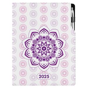 Diár DESIGN denný A4 2025 poľský - Mandala fialová