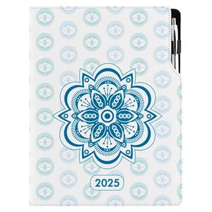 Diár DESIGN denný A4 2025 poľský - Mandala modrá