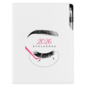 Diár DESIGN denný A4 2026 poľský - KOZMETICKÝ Eyelashes