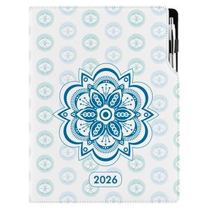 Diár DESIGN denný A4 2026 poľský - Mandala modrý