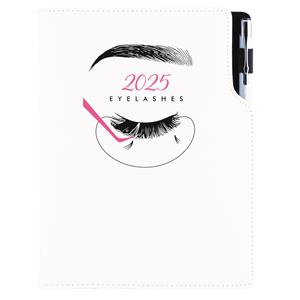 Diár DESIGN denný A5 2025 poľský - KOZMETICKÝ Eyelashes