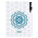 Diár DESIGN denný A5 2026 český - Mandala modrá