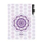 Diár DESIGN denný B6 2024 poľský - Mandala fialový