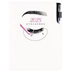 Diár DESIGN denný B6 2025 poľský - KOZMETICKÝ Eyelashes