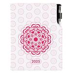 Diár DESIGN denný B6 2025 poľský - Mandala červená