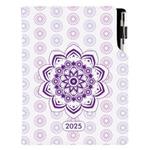 Diár DESIGN denný B6 2025 poľský - Mandala fialová