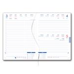 Diár DESIGN denný B6 2026 - hnedá - Biely kvet