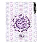 Diár DESIGN denný B6 2026 poľský - Mandala fialový