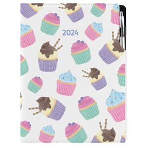 Diár DESIGN týždenný A4 2024 poľský - Cupcake