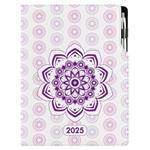 Diár DESIGN týždenný A4 2025 poľský - Mandala fialová