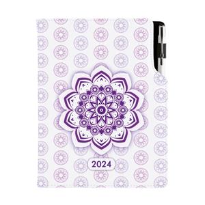 Diár DESIGN týždenný A5 2024 český - Mandala fialový