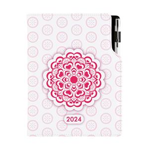 Diár DESIGN týždenný A5 2024 poľský - Mandala červený