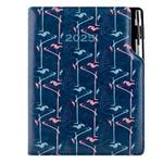 Diár DESIGN týždenný B6 2025 poľský - modrá - Flamingo