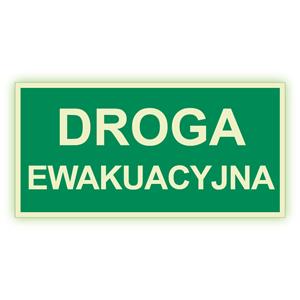 Droga ewakuacyjna - fotoluminescencyjny znak, płyta PVC 1 mm 400X200 mm