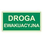 Droga ewakuacyjna - fotoluminescencyjny znak z dziurkami, płyta PVC 2 mm 400x200 mm