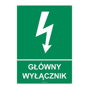 GŁÓWNY WYŁĄCZNIK, płyta PVC 2 mm z dziurkami, 210x297 mm