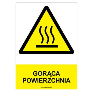 GORĄCA POWIERZCHNIA - znak BHP, płyta PVC A4, 2 mm