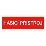 Hasicí přístroj text - bezpečnostní tabulka, plast 2 mm 150x50 mm