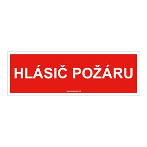 Hlásič požáru text - bezpečnostní tabulka, plast 2 mm 150x50 mm