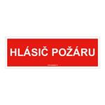 Hlásič požáru text - bezpečnostní tabulka, samolepka 150x50 mm