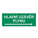 HLAVNÍ UZÁVĚR PLYNU VPRAVO, Samolepka 210x80 mm