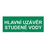 HLAVNÍ UZÁVĚR STUDENÉ VODY, plast 2 mm, 210x80 mm