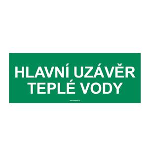 HLAVNÍ UZÁVĚR TEPLÉ VODY, plast 1 mm 210x80 mm