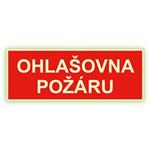 Ohlašovna požáru - fotoluminiscenční tabulka, samolepka 210x80 mm