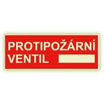 Protipožární ventil - fotoluminiscenční tabulka, samolepka 210x80 mm