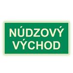 Núdzový východ - fotoluminiscenčná tabuľka, plast 2 mm 200x100 mm