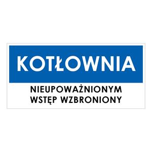 KOTŁOWNIA, niebieski - płyta PVC 2 mm 190x90 mm