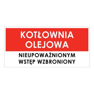 KOTŁOWNIA OLEJOWA, naklejka 190x90mm