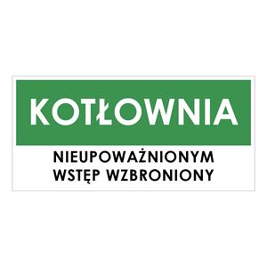 KOTŁOWNIA, zielony - naklejka 190x90 mm