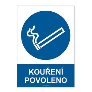 KOUŘENÍ POVOLENO, plast 1 mm, A5