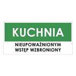 KUCHNIA, zielony - płyta PVC 2 mm 190x90 mm