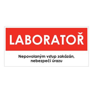 LABORATOŘ, červená, plast 2 mm 190x90 mm