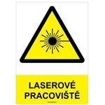 LASEROVÉ PRACOVIŠTĚ - bezpečnostní tabulka, plast A4, 2 mm