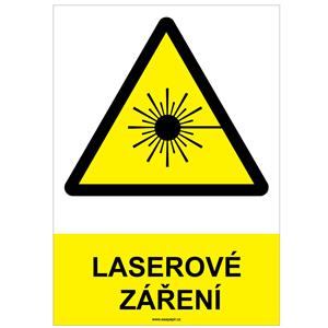 LASEROVÉ ZÁŘENÍ - bezpečnostní tabulka, samolepka A4