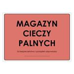 MAGAZYN CIECZY PALNYCH, płyta PVC 1 mm, 297x210 mm