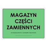 MAGAZYN CZĘŚCI ZAMIENNYCH, płyta PVC 1 mm, 297x210 mm