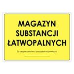 MAGAZYN SUBSTANCJI ŁATWOPALNYCH, płyta PVC 1 mm, 297x210 mm