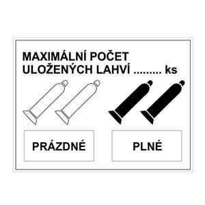 MAXIMÁLNÍ POČET ULOŽENÝCH LAHVÍ, plast 2 mm 200x150 mm