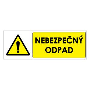 NEBEZPEČNÝ ODPAD, Samolepka 290x100 mm